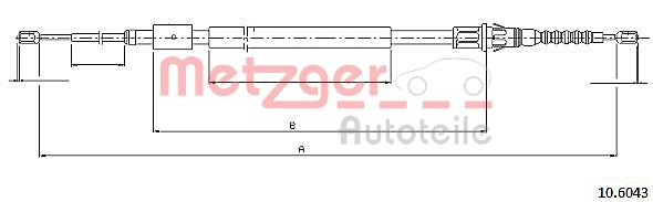Cable, parking brake - 10.6043 METZGER