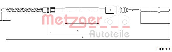 Cable, parking brake - 10.6201 METZGER
