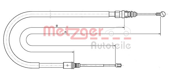 Cable, parking brake - 10.6224 METZGER