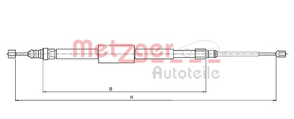 Cable, parking brake - 10.6687 METZGER