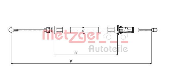 Cable, parking brake - 10.6854 METZGER