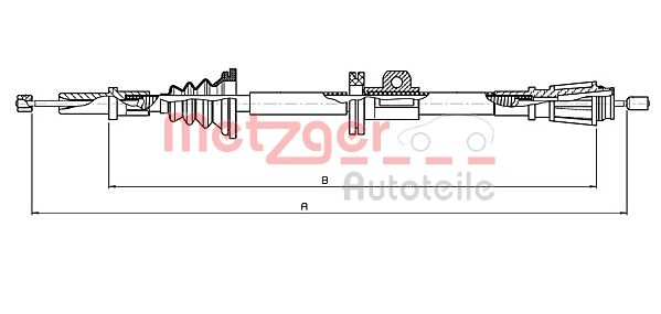 Cable, parking brake - 10.8061 METZGER