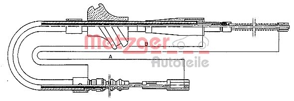 Cable, parking brake - 10.409 METZGER