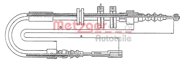 Cable, parking brake - 10.4091 METZGER