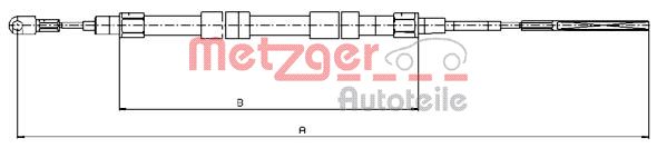 Cable, parking brake - 10.4156 METZGER