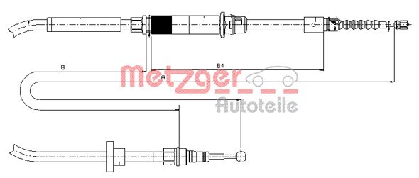 Cavo comando, Freno stazionamento - 10.7484 METZGER