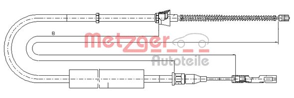 Cable, parking brake - 10.7507 METZGER