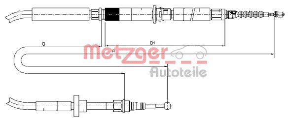 Cable, parking brake - 10.7589 METZGER