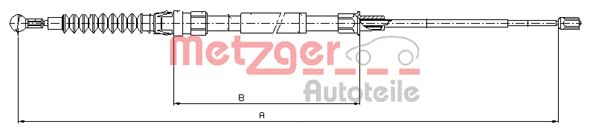 Cable, parking brake - 10.7626 METZGER