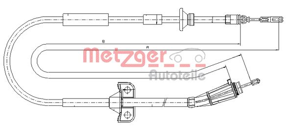 Cable, parking brake - 10.8185 METZGER
