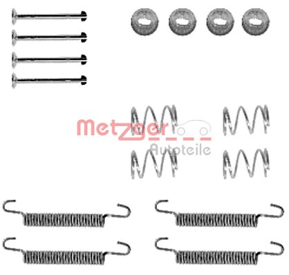 priedų komplektas, stovėjimo stabdžių trinkelės - 105-0791 METZGER