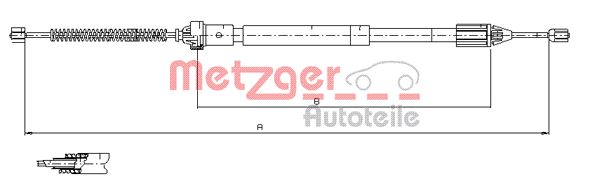 Cable, parking brake - 11.6597 METZGER