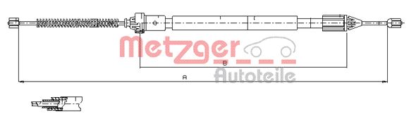 Cable, parking brake - 11.6598 METZGER