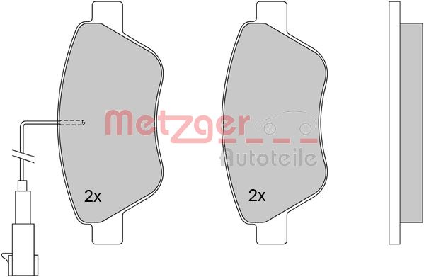 Kit pastiglie freno, Freno a disco - 1170117 METZGER