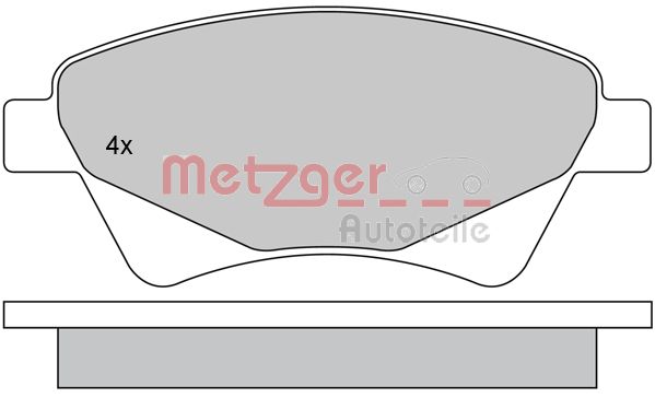 Kit pastiglie freno, Freno a disco - 1170255 METZGER