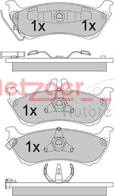Brake Pad Set, disc brake - 1170339 METZGER