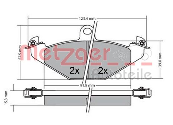 Brake Pad Set, disc brake - 1170362 METZGER