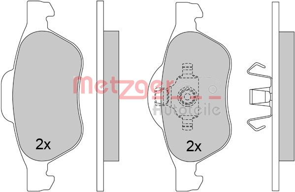 Brake Pad Set, disc brake - 1170462 METZGER