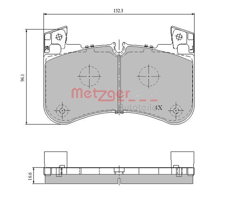 Brake Pad Set, disc brake - 1170947 METZGER