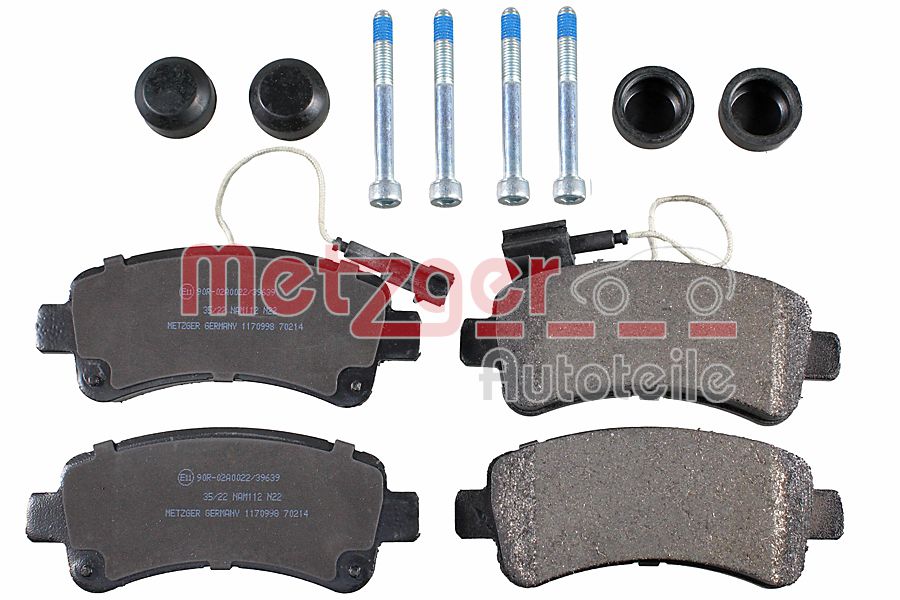 Brake Pad Set, disc brake - 1170998 METZGER