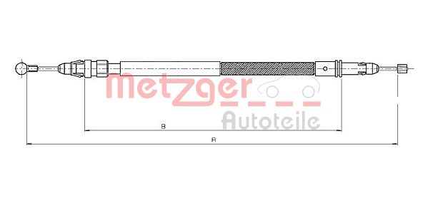Cable, parking brake - 12.0744 METZGER