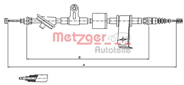 Cavo comando, Freno stazionamento - 12.0101 METZGER