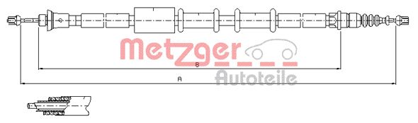 Cable, parking brake - 1651.22 METZGER