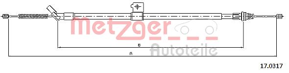 Cable, parking brake - 17.0317 METZGER