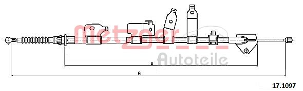 Cable, parking brake - 17.1097 METZGER