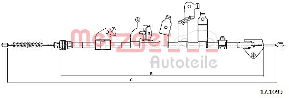 Cable, parking brake - 17.1099 METZGER
