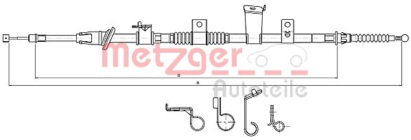Cable, parking brake - 17.2300 METZGER