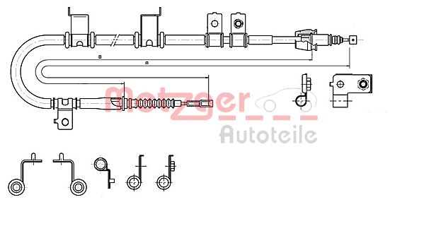 Cable, parking brake - 17.2575 METZGER