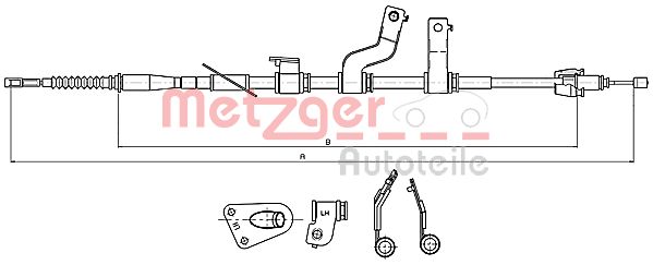 Cavo comando, Freno stazionamento - 17.2579 METZGER