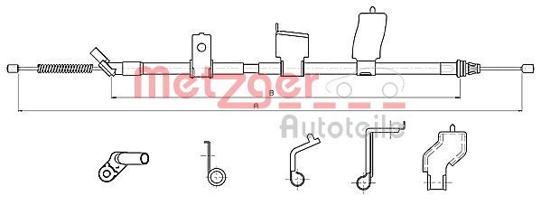 Cable, parking brake - 17.0327 METZGER