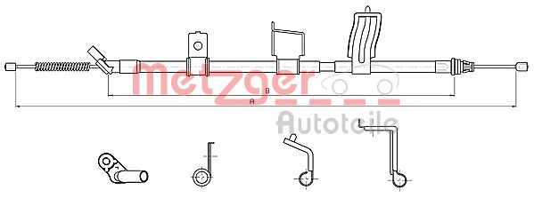 Cavo comando, Freno stazionamento - 17.0328 METZGER