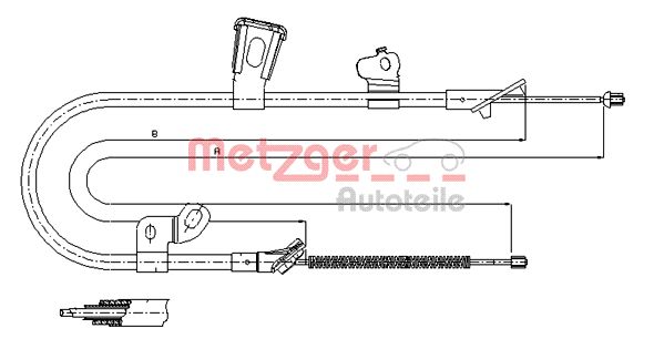 trosas, stovėjimo stabdys - 17.1078 METZGER