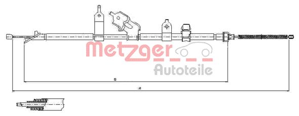 Cable, parking brake - 17.1081 METZGER
