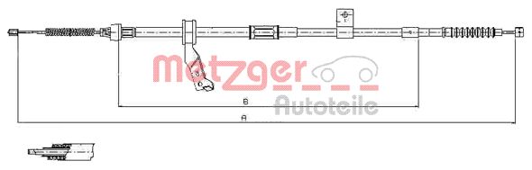 Cable, parking brake - 17.1483 METZGER