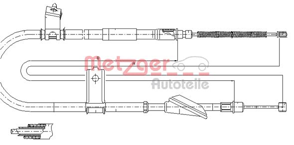 Cable, parking brake - 17.2515 METZGER