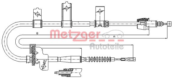 Cable, parking brake - 17.6021 METZGER