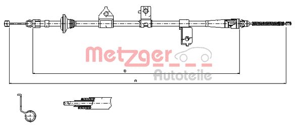 Cable, parking brake - 17.6027 METZGER