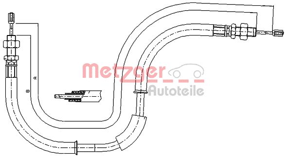 Cable, parking brake - 17.6105 METZGER