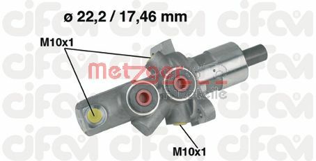 Cilindro maestro del freno - 202-175 METZGER