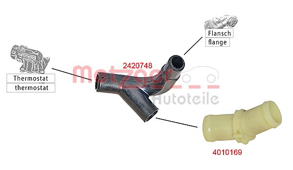 Трубка охлаждающей жидкости - 4010169 METZGER