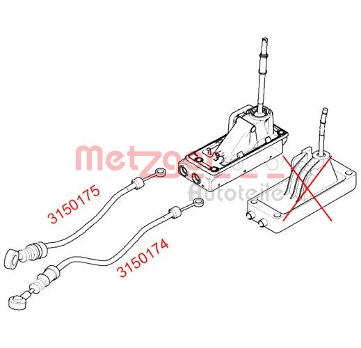 Cable, manual transmission - 3150174 METZGER