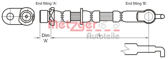 Brake Hose - 4110007 METZGER