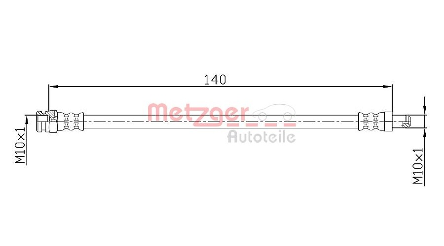 Brake Hose - 4110106 METZGER
