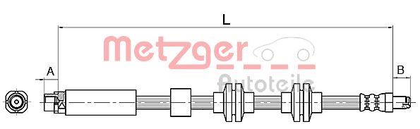Brake Hose - 4110143 METZGER