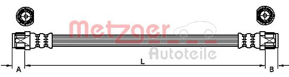 Flessibile del freno - 4110224 METZGER