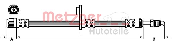 Brake Hose - 4110749 METZGER